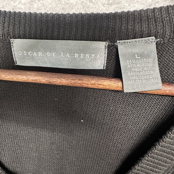 Vtg Oscar De La Renta Mens Sweater Cardigan Size L Button Long Sleeve Cable Knit - Picture 11 of 13